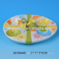 Hand painted ceramic egg holder baskets with flower design